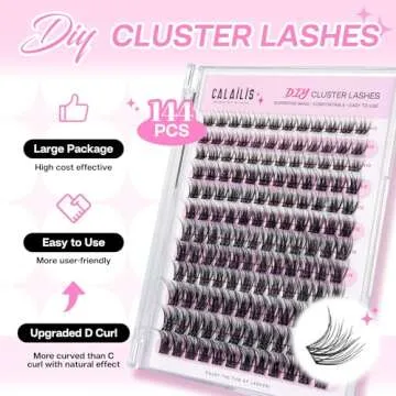 CALAILIS 144Pcs D Curl Lashes - Soft, Reusable, Glamorous