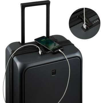 Lightweight Hardside Carry-On Suitcase with USB Port