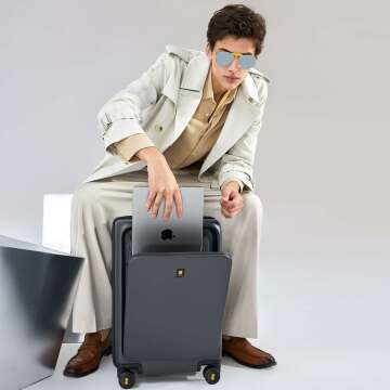 Lightweight Hardside Carry-On Suitcase with USB Port