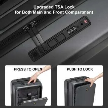 Lightweight Hardside Carry-On Suitcase with USB Port