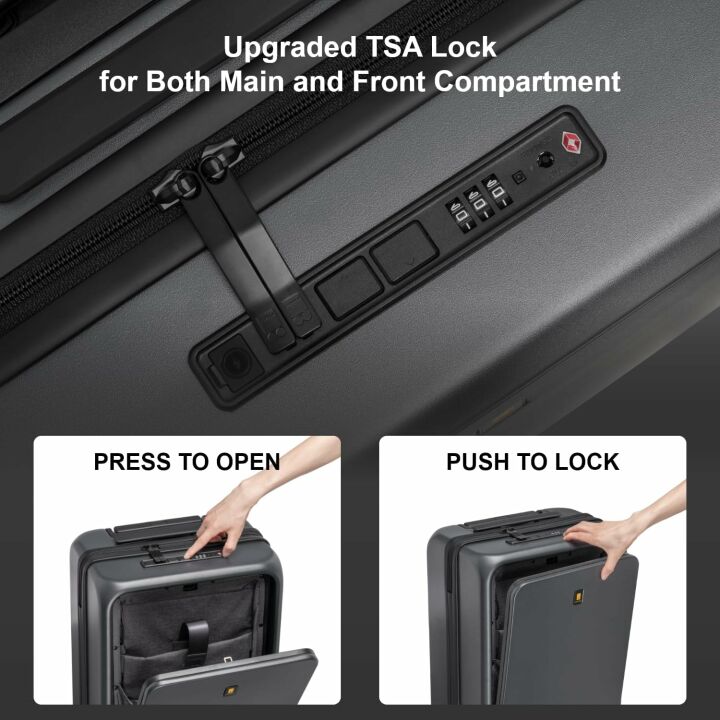 Lightweight Hardside Carry-On Suitcase with USB Port