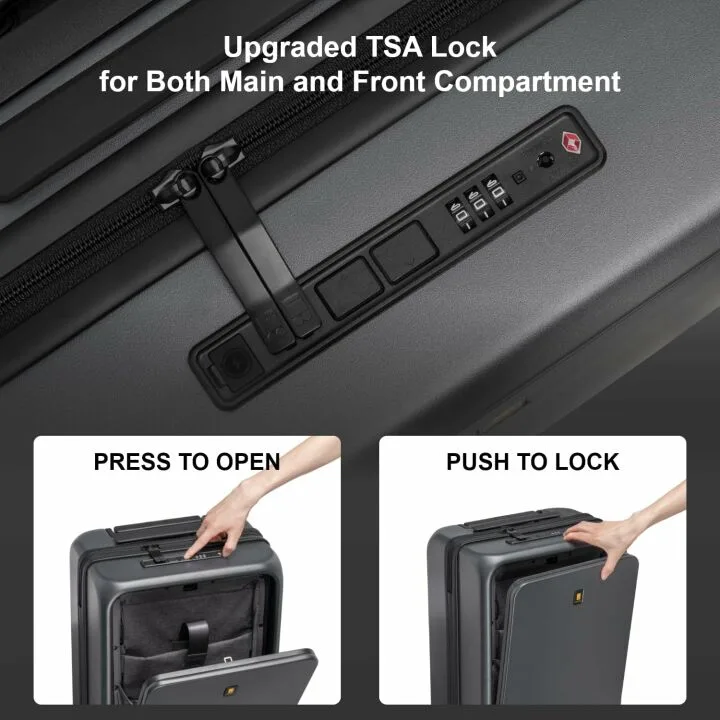 Lightweight Hardside Carry-On Suitcase with USB Port