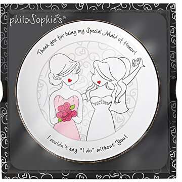Pavilion Gift Company Philosophies Maid of Honor Gift Ceramic Jewelry Dish, 5"