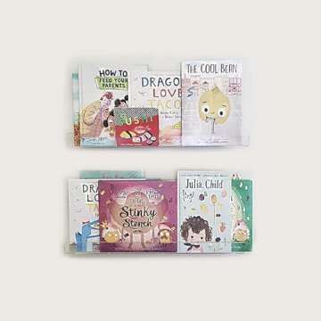 JDEA Wall-Mounted Acrylic Shelves Suitable for Wall-Mounted Display Rack Storage Rack Suitable for Children's Bookshelf Room Wall Decoration Bedroom Kitchen Living Room (2, 10”)