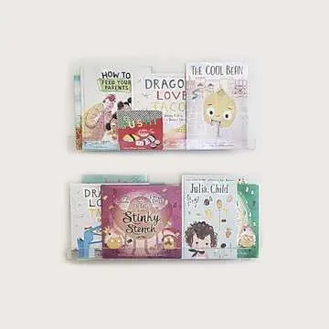 JDEA Wall-Mounted Acrylic Shelves Suitable for Wall-Mounted Display Rack Storage Rack Suitable for Children's Bookshelf Room Wall Decoration Bedroom Kitchen Living Room (2, 10”)