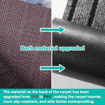 ITINA Runner Rug About W3' x L10' Large Door Mat Welcome Carpet Roll Waterproof Rubber Back Area Rugs for Outdoor Indoor Entryway Home Office Business Areas Grey-Black