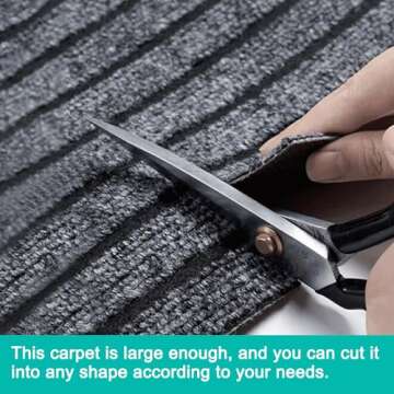 ITINA Runner Rug About W3' x L10' Large Door Mat Welcome Carpet Roll Waterproof Rubber Back Area Rugs for Outdoor Indoor Entryway Home Office Business Areas Grey-Black