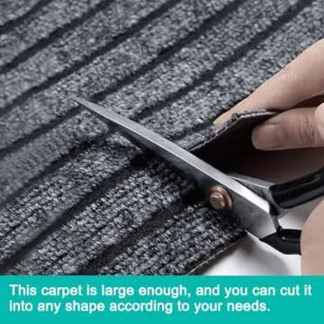 ITINA Runner Rug About W3' x L10' Large Door Mat Welcome Carpet Roll Waterproof Rubber Back Area Rugs for Outdoor Indoor Entryway Home Office Business Areas Grey-Black