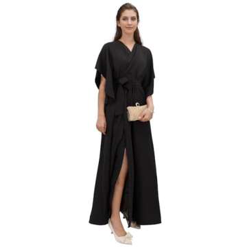 Exquisite V Neck Floor Length Black Dress for Formal Events