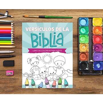 Versículos de la Biblia: Libro de colorear para niños (Spanish Edition)