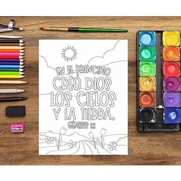 Versículos de la Biblia: Libro de colorear para niños (Spanish Edition)
