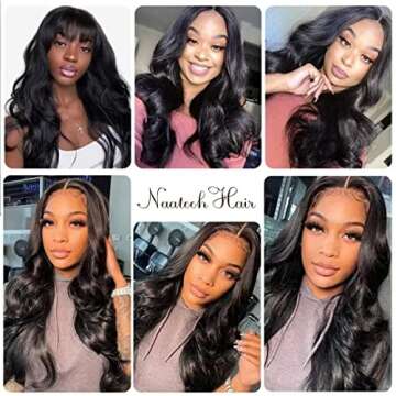 13x4 Body Wave Lace Frontal Wigs for Black Women Human Hair, HD Lace Front Wigs Human Hair 180% Density Brazilian Virgin Human Hair Wigs Pre Plucked with Baby Hair Natural Hairline 18 Inch
