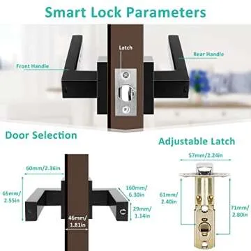 Joymon Smart Fingerprint Door Lock, Black 2, Biometric, Fingerprint