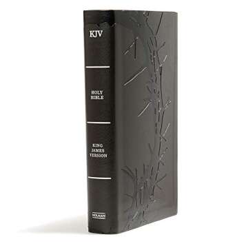 KJV Large Print Personal Size Reference Bible, Charcoal Leathertouch, Red Letter, Pure Cambridge Tex...