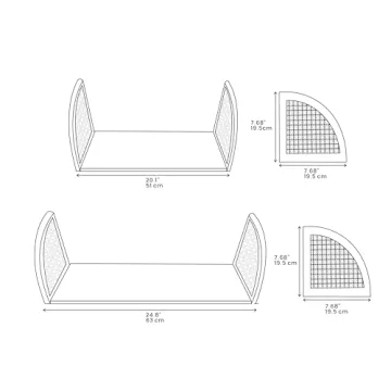 PJ Collection Decorative Wall Shelves - Set of 2 Floating Rattan Shelves