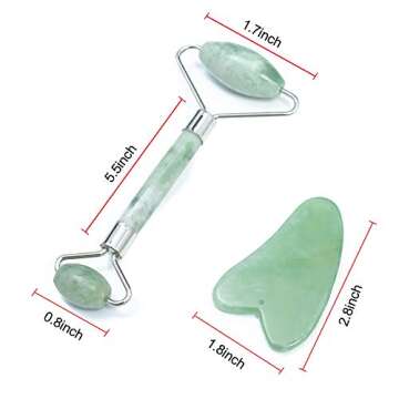 Natural Jade Roller For Face Gua Sha facial Scraping Anti Aging Massager Tool for Body Facial Skin M...