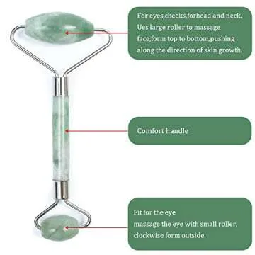 Natural Jade Roller For Face Gua Sha facial Scraping Anti Aging Massager Tool for Body Facial Skin Massager Treatment Face & Neck Massager for Skin Care
