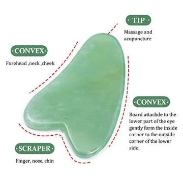 Natural Jade Roller For Face Gua Sha facial Scraping Anti Aging Massager Tool for Body Facial Skin Massager Treatment Face & Neck Massager for Skin Care
