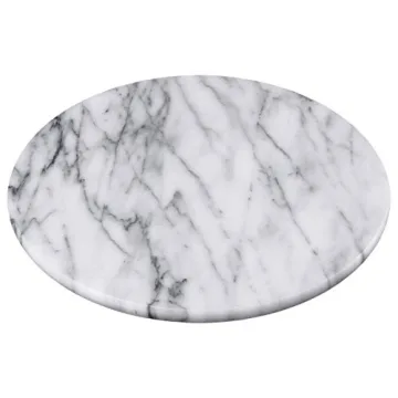 Elegant Natural Marble Trivet & Serving Board, 8" Off-White