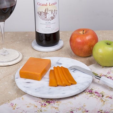 Natural Marble Trivet Serving Board 8 Inch Off-White