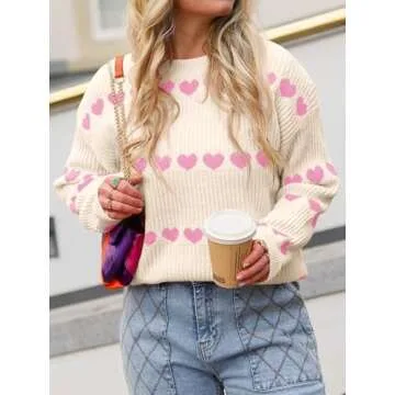 Saodimallsu Womens Heart Sweater for Stylish Comfort