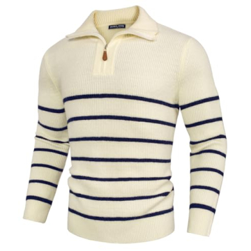 Stylish PJ PAUL JONES Men's Quarter Zip Sweater for Winter Warmth