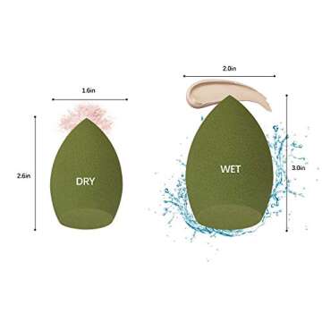HIEIE Makeup Sponge with Dry Holder Beauty Sponge Blender Flawless Foundation for Liquid Cream and Powder (4Pcs)
