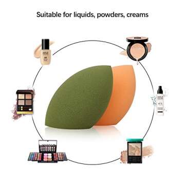 HIEIE Makeup Sponge with Dry Holder Beauty Sponge Blender Flawless Foundation for Liquid Cream and Powder (4Pcs)