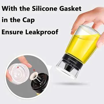 Aminno 5.5oz Oil and Vinegar Cruets - Leakproof Glass Dispensers