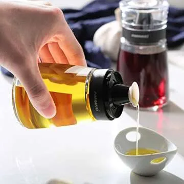 Aminno 5.5oz Oil and Vinegar Cruets - Leakproof Glass Dispensers