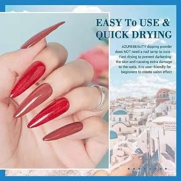 AZUREBEAUTY Dip Powder Nail Kit - 32 Colors, All Season Color Series Starter Kit - Dip System Essential Liquid, Recycling Tray Set for French Nail Art Manicure Salon DIY Home