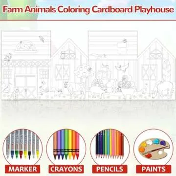 Farm Animals Playhouse Huge DIY Coloring Barn
