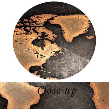 KREATIVE ARTS Retro World Map Poster Framed 5 Pcs Giclee Canvas Prints Vintage Abstract World Map Painting Printed on Canvas Ready to Hang for Living Room Office Decor Gift