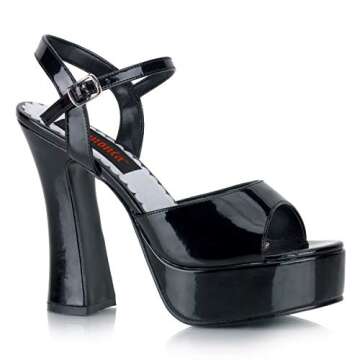 Pleaser Women's Dolly-09 Platform Sandal,Black Patent,12 M US