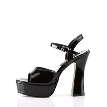 Pleaser Women's Dolly-09 Platform Sandal,Black Patent,12 M US