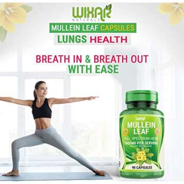 Wixar Naturals Mullein Leaf Capsules for Respiratory Health