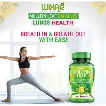 Wixar Naturals Mullein Leaf Capsules for Respiratory Health