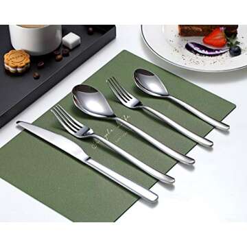 Premium 40 Piece Stainless Steel Silverware Set for Dining