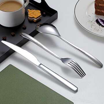 Premium 40 Piece Stainless Steel Silverware Set for Dining