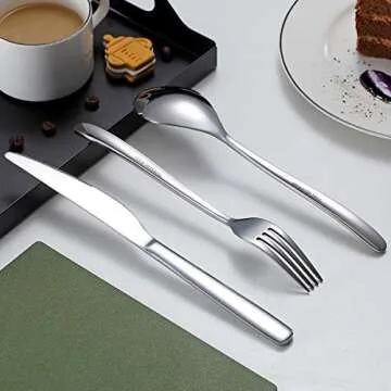 Premium 40 Piece Stainless Steel Silverware Set for Dining