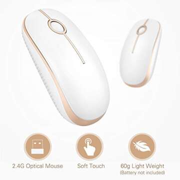 Vssoplor Wireless Mouse - Slim & Quiet Optical Mouse