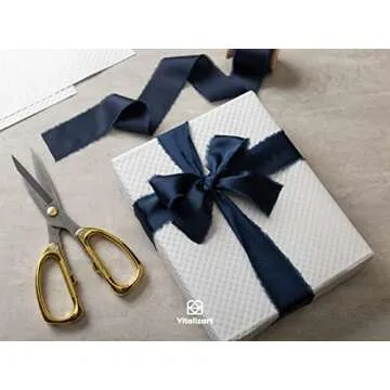 Buy Vitalizart Navy Blue Silk Satin Ribbon 15 Yards Roll