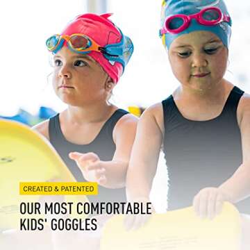 FINIS DragonFly Goggles - Kids Swim Goggles for Ages 4-12 with UV Protection, Buoyant Neoprene Strap, and Durable Lenses - PVC- and Latex-Free - Fish