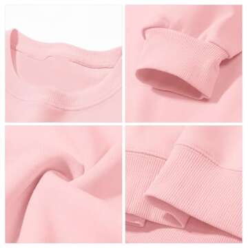 Bobeutou Valentines Day Sweatshirt Women Love Heart Graphic Teacher Valentine's Day Long Sleeve Shirt Casual Pullover Tops(Pink,L)