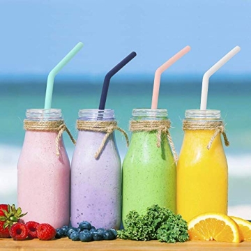 Hiware 12 Pcs Reusable Silicone Drinking Straws with Case