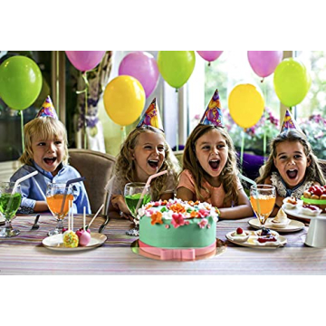 Hiware 12 Pcs Reusable Silicone Drinking Straws with Case