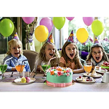 Hiware 12 Pcs Reusable Silicone Drinking Straws with Case