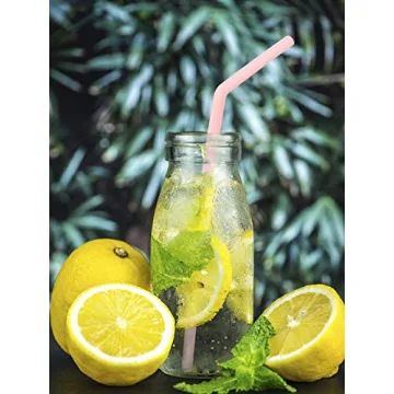 Hiware 12 Pcs Reusable Silicone Drinking Straws with Case