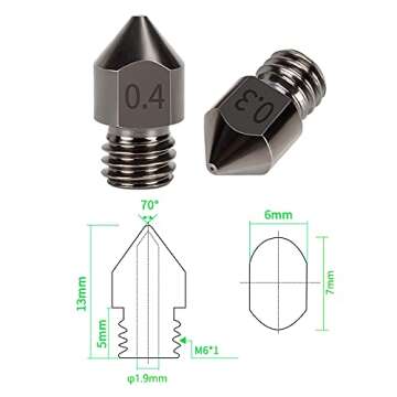 3D Printer Nozzles Set - 11PCS MK8 Hardened Steel Nozzles