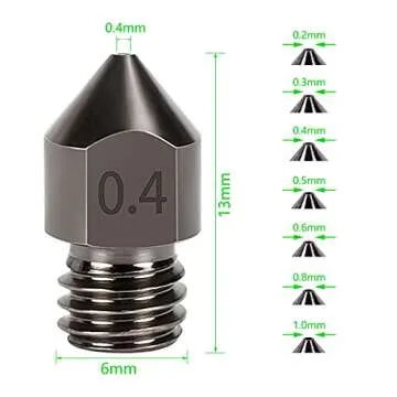 3D Printer Nozzles Set - 11PCS MK8 Hardened Steel Nozzles